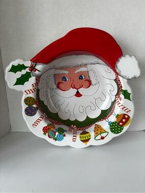 Ullman Vintage Santa Serving Bowl Platter Made In The USA Christmas Holiday